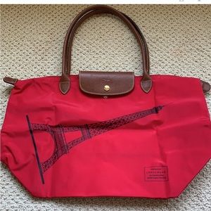 🇫🇷 Longchamp Le Pliage Eiffel Tower Limited foldable tote Paris